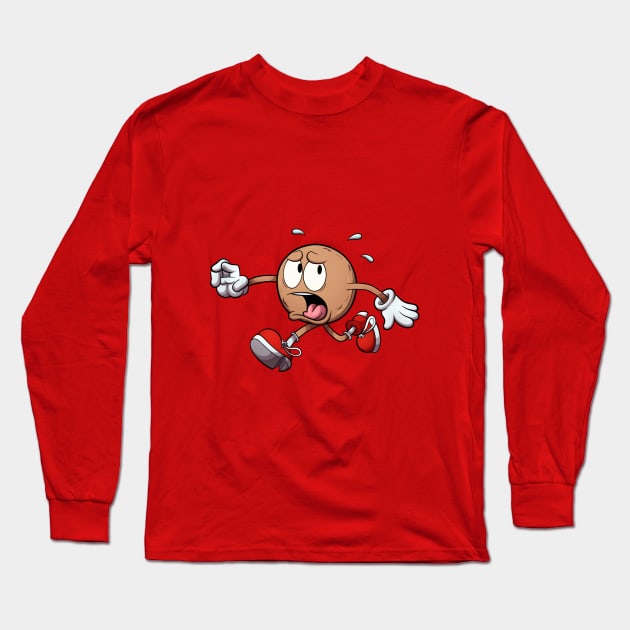 Scared Running Pepernoot Long Sleeve T-Shirt by TheMaskedTooner